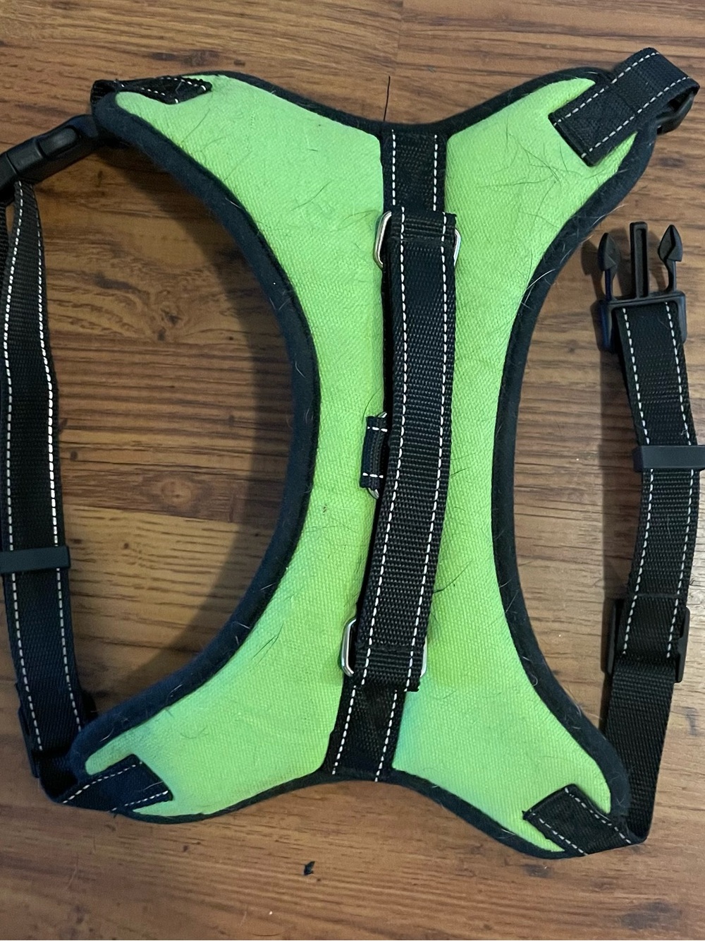 Green Reflective Dog Harness with Black Trim XL